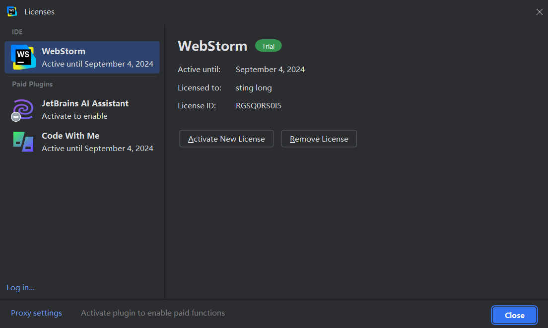 WebStorm 2024.2.0.1 激活教程，附激活码